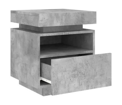 Naktsskapītis Ar Led Lampiņām, Betona Pelēks, 40X39X48,5 Cm Vidaxl