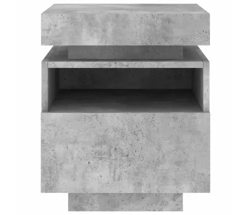Naktsskapītis Ar Led Lampiņām, Betona Pelēks, 40X39X48,5 Cm Vidaxl
