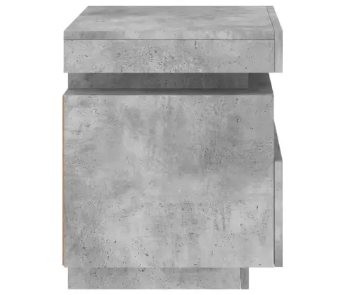 Naktsskapītis Ar Led Lampiņām, Betona Pelēks, 40X39X48,5 Cm Vidaxl