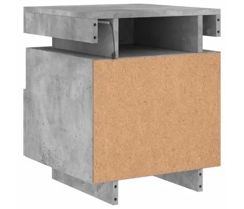 Naktsskapītis Ar Led Lampiņām, Betona Pelēks, 40X39X48,5 Cm Vidaxl