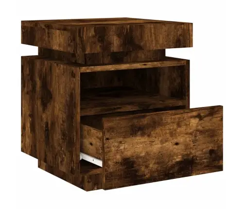 Naktsskapīši Ar Led Lampiņām, 2 Gab., Ozola Krāsa, 40X39X48,5Cm Vidaxl