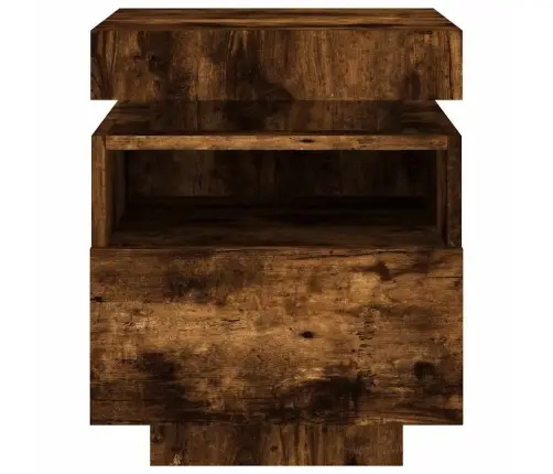 Naktsskapīši Ar Led Lampiņām, 2 Gab., Ozola Krāsa, 40X39X48,5Cm Vidaxl