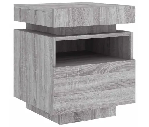 Naktsskapītis Ar Led, Pelēka Ozolkoka Krāsa, 40X39X48,5 Cm Vidaxl