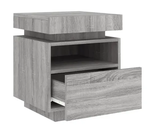 Naktsskapītis Ar Led, Pelēka Ozolkoka Krāsa, 40X39X48,5 Cm Vidaxl