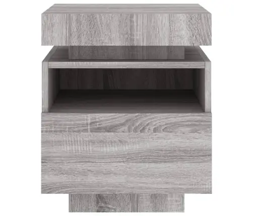 Naktsskapītis Ar Led, Pelēka Ozolkoka Krāsa, 40X39X48,5 Cm Vidaxl