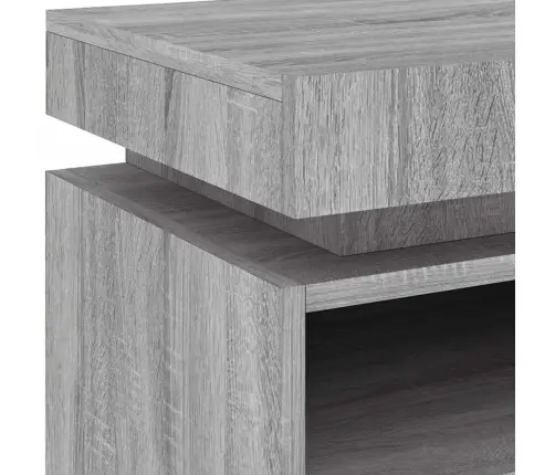 Naktinės Spintelės Su Led, 2Vnt., Pilkos Ąžuolo, 40X39X48,5Cm