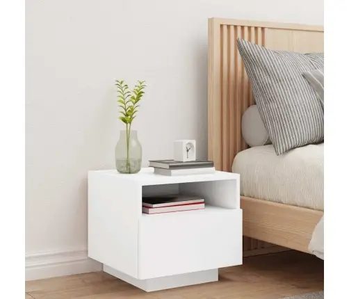 Naktsskapītis Ar Led Apgaismojumu, Balts, 40X39X37 Cm Vidaxl