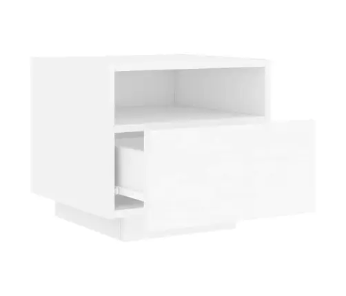 Naktsskapītis Ar Led Apgaismojumu, Balts, 40X39X37 Cm Vidaxl