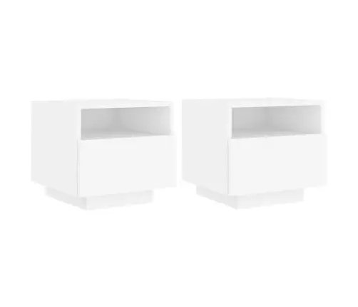 Öökapid Led-Tuledega 2 Tk, Valge, 40 X 39 X 37 Cm