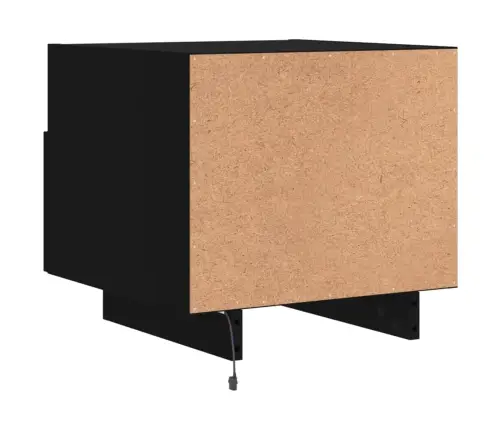 Naktsskapīši Ar Led Lampām, 2 Gab., Melni, 40X39X37 Cm Vidaxl