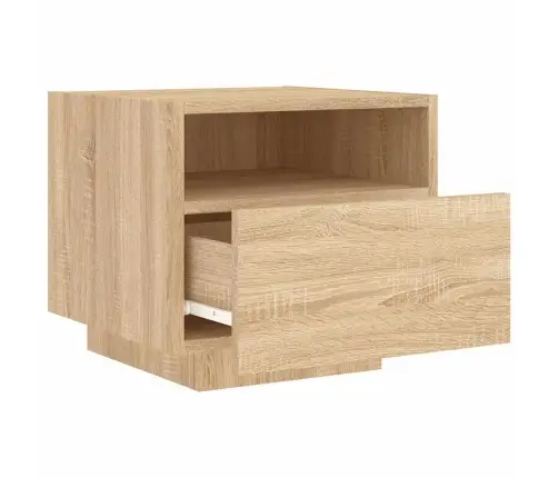 Naktsskapītis Ar Led Lampiņām, Ozolkoka Krāsa, 40X39X37 Cm Vidaxl