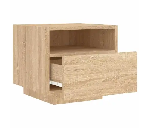 Naktsskapīši Ar Led Lampiņām, 2 Gab., Ozola Krāsa, 40X39X37 Cm Vidaxl