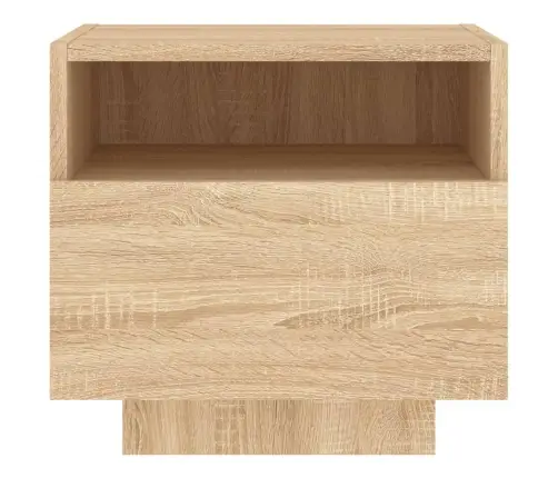 Naktsskapīši Ar Led Lampiņām, 2 Gab., Ozola Krāsa, 40X39X37 Cm Vidaxl