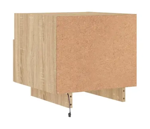 Naktsskapīši Ar Led Lampiņām, 2 Gab., Ozola Krāsa, 40X39X37 Cm Vidaxl