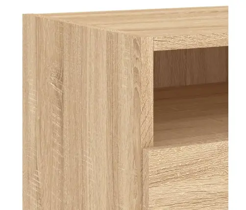 Naktsskapīši Ar Led Lampiņām, 2 Gab., Ozola Krāsa, 40X39X37 Cm Vidaxl