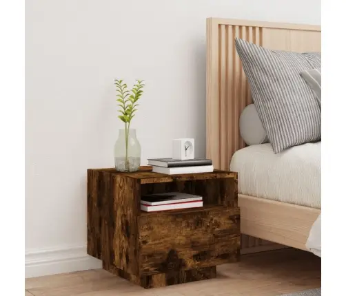 Naktsskapītis Ar Led Lampiņām, Ozolkoka Krāsa, 40X39X37 Cm Vidaxl