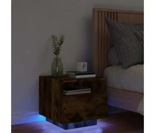 Naktsskapītis Ar Led Lampiņām, Ozolkoka Krāsa, 40X39X37 Cm Vidaxl