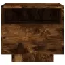 Naktinės Spintelės Su Led, 2Vnt., Dūminės Ąžuolo, 40X39X37Cm