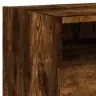 Naktinės Spintelės Su Led, 2Vnt., Dūminės Ąžuolo, 40X39X37Cm