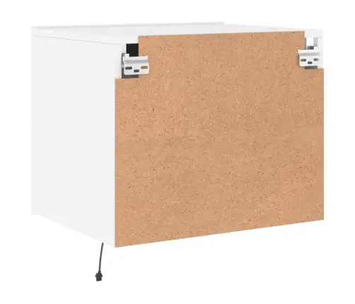 Sienas Naktsskapītis Ar Led Apgaismojumu, Balti Vidaxl