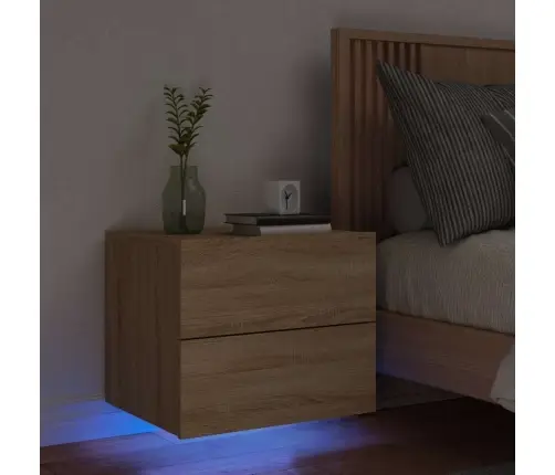 Prie Sienos Montuojama Naktinė Spintelė Su Led, Ąžuolo