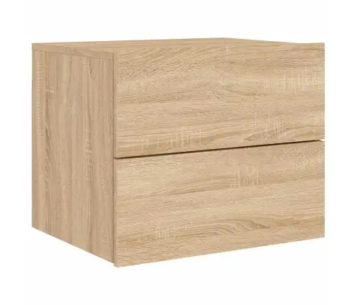 Seinale Kinnitatavad Öökapid Led-Tuledega 2 Tk, Sonoma Tamm