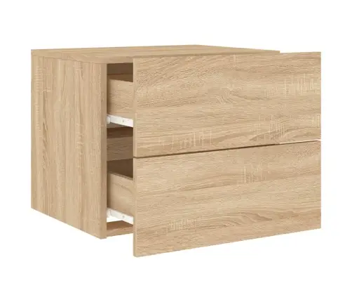 Seinale Kinnitatavad Öökapid Led-Tuledega 2 Tk, Sonoma Tamm