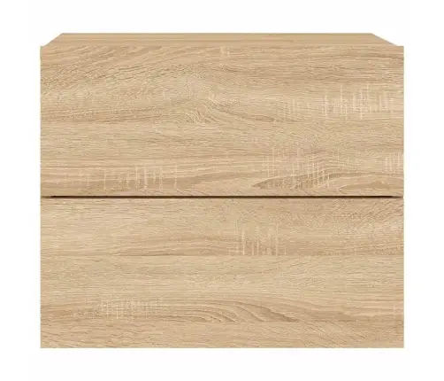 Seinale Kinnitatavad Öökapid Led-Tuledega 2 Tk, Sonoma Tamm