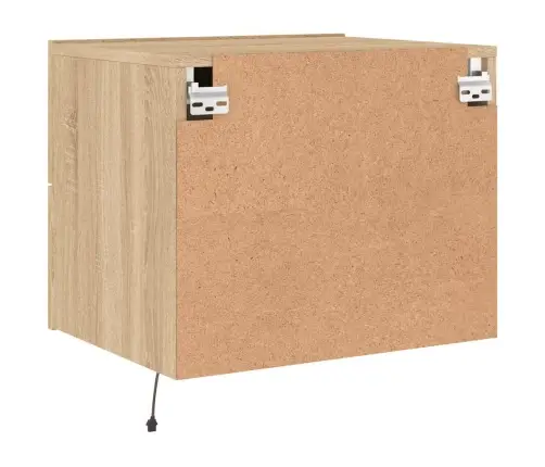 Seinale Kinnitatavad Öökapid Led-Tuledega 2 Tk, Sonoma Tamm