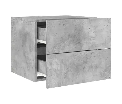 Sienas Naktsskapītis Ar Led Apgaismojumu, Betona Pelēks Vidaxl