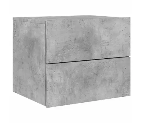 Sienas Naktsskapīši Ar Led Apgaismojumu, 2 Gab., Betona Pelēki Vidaxl