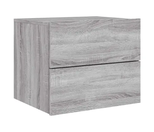 Sienas Naktsskapīši Ar Led, 2 Gab., Pelēcīga Ozolkoka Krāsa Vidaxl
