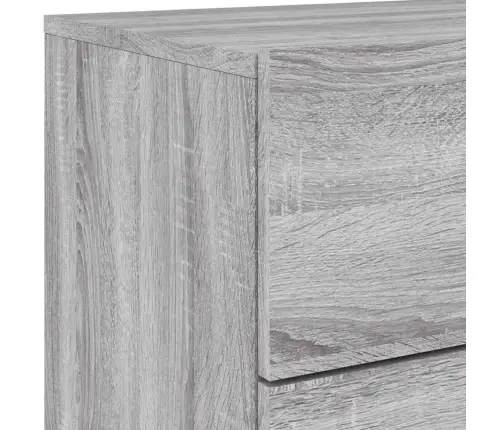 Sienas Naktsskapīši Ar Led, 2 Gab., Pelēcīga Ozolkoka Krāsa Vidaxl