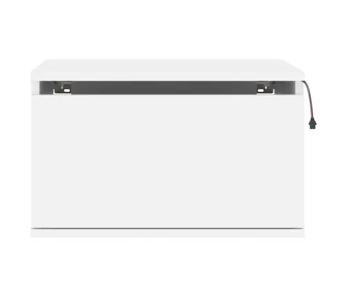 Sienas Naktsskapītis Ar Led Apgaismojumu, Balti Vidaxl