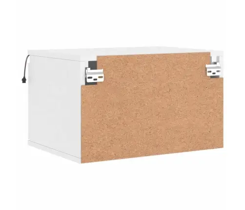 Sieninės Naktinės Spintelės Su Led, 2Vnt., Baltos Sieninės Naktinės Spintelės Su Led, 2Vnt., Baltos