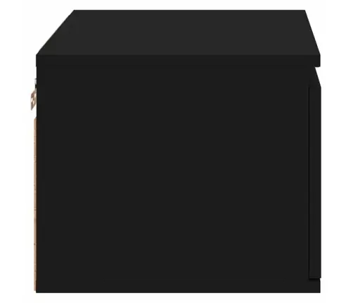 Sienas Naktsskapīši Ar Led Apgaismojumu, Melni Vidaxl