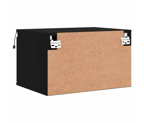 Sienas Naktsskapīši Ar Led Apgaismojumu, Melni Vidaxl