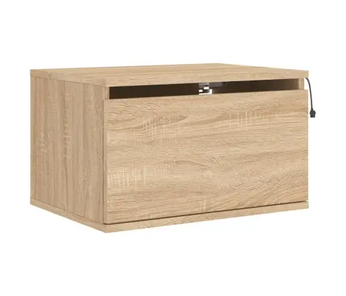 Sienas Naktsskapītis Ar Led Apgaismojumu, Ozola Krāsa Vidaxl