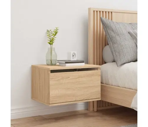 Sienas Naktsskapītis Ar Led Apgaismojumu, Ozola Krāsa Vidaxl