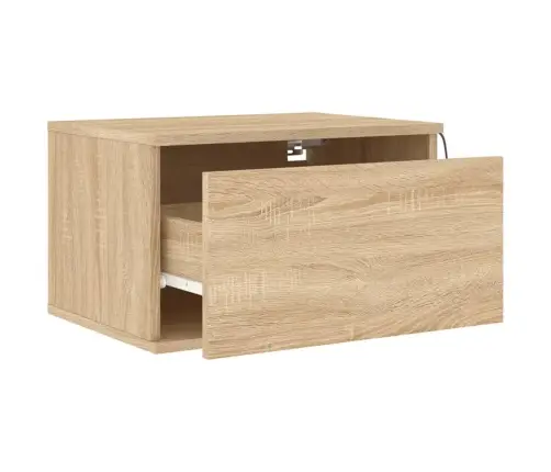 Sienas Naktsskapītis Ar Led Apgaismojumu, Ozola Krāsa Vidaxl