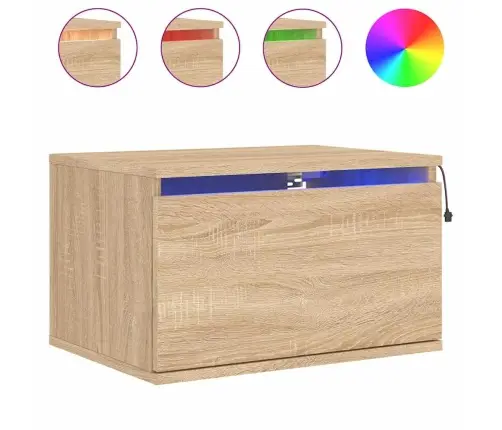 Seinale Kinnitatavad Öökapid Led-Tuledega 2 Tk, Sonoma Tamm