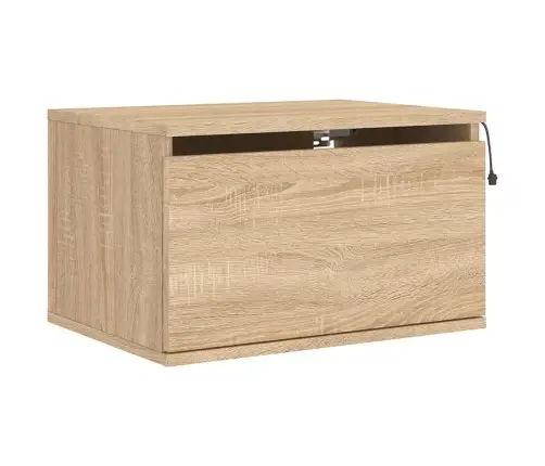 Seinale Kinnitatavad Öökapid Led-Tuledega 2 Tk, Sonoma Tamm