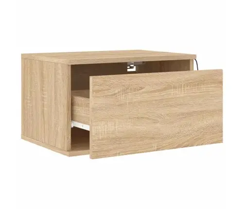 Seinale Kinnitatavad Öökapid Led-Tuledega 2 Tk, Sonoma Tamm