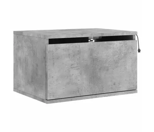 Sienas Naktsskapīši Ar Led Apgaismojumu, 2 Gab., Betona Pelēki Vidaxl