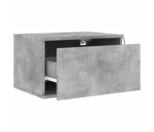 Sienas Naktsskapīši Ar Led Apgaismojumu, 2 Gab., Betona Pelēki Vidaxl