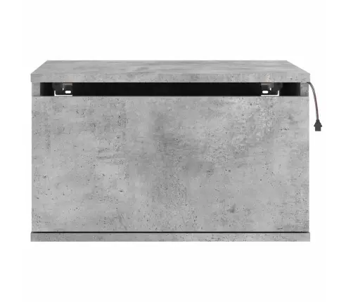 Sienas Naktsskapīši Ar Led Apgaismojumu, 2 Gab., Betona Pelēki Vidaxl