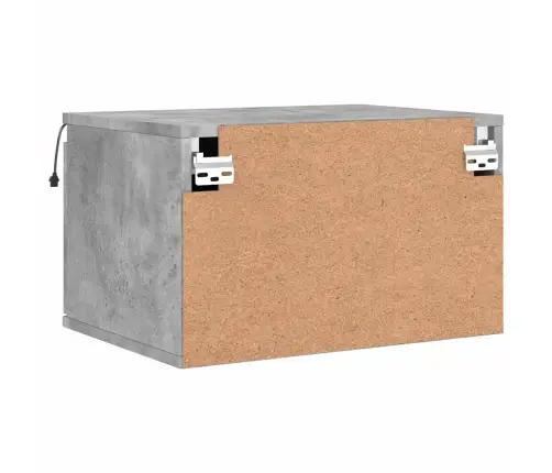 Sienas Naktsskapīši Ar Led Apgaismojumu, 2 Gab., Betona Pelēki Vidaxl