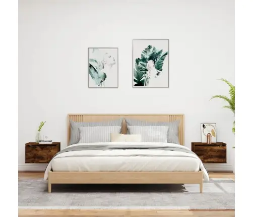 Sienas Naktsskapīši Ar Led Apgaismojumu, 2 Gab., Ozola Krāsa Vidaxl Sienas Naktsskapīši Ar Led Apgaismojumu, 2 Gab., Ozola Krāsa Vidaxl