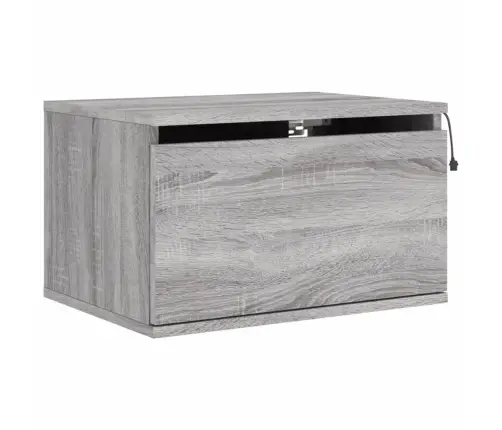 Sienas Naktsskapīši Ar Led, 2 Gab., Pelēcīga Ozolkoka Krāsa Vidaxl