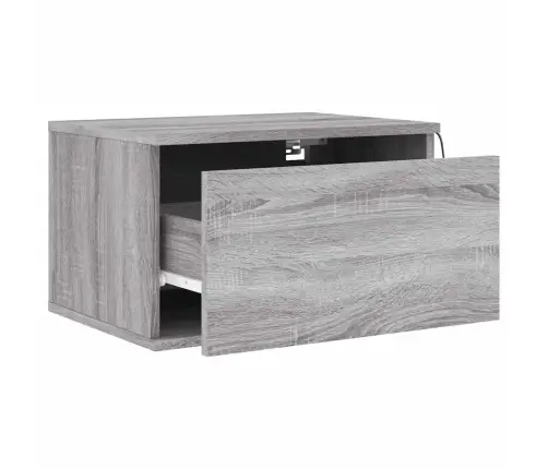 Sienas Naktsskapīši Ar Led, 2 Gab., Pelēcīga Ozolkoka Krāsa Vidaxl